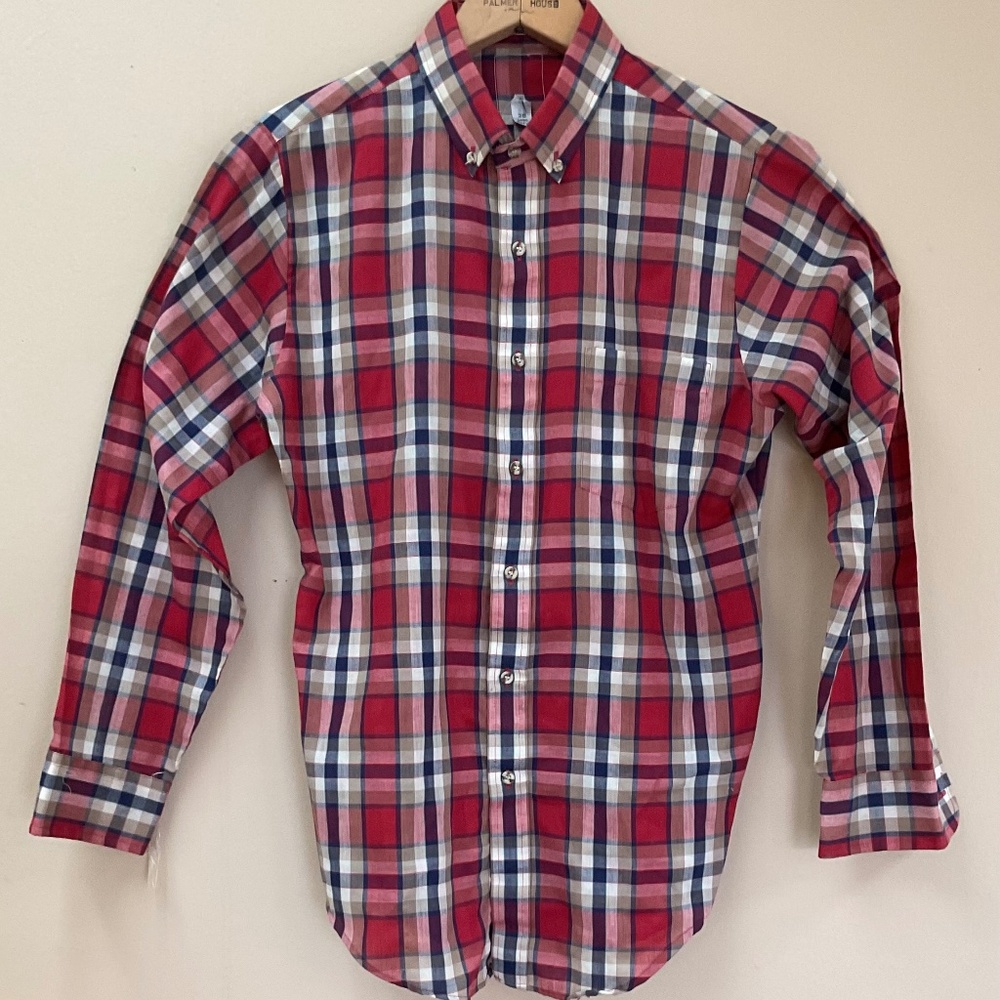 Arrow Brigade Red Black Plaid Shirt Multicolor Long Sleeve Men's 20